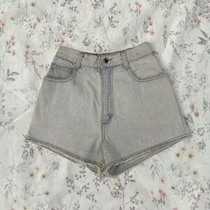 Vintage 90s Steel Shorts High Waisted Denim 100% Cotton Made in USA Light Wash